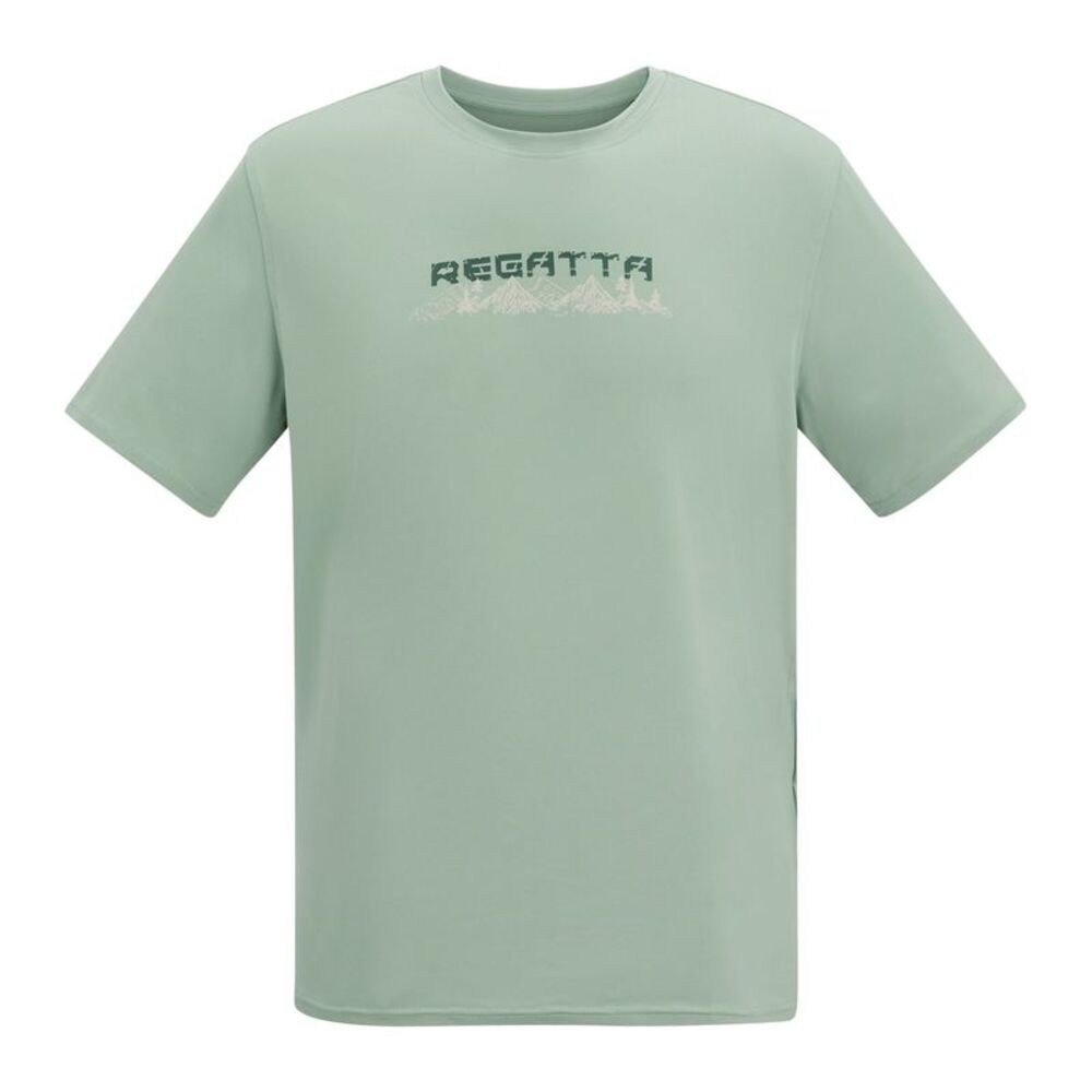 Regatta Mens Text Stretch T-Shirt / Glacier Green